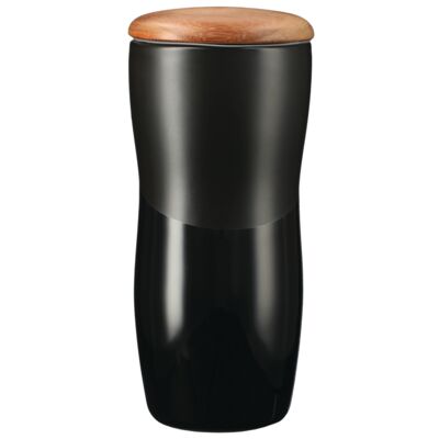 Reno Double Wall Ceramic Tumbler w/Wood Lid 10oz Thumbnail